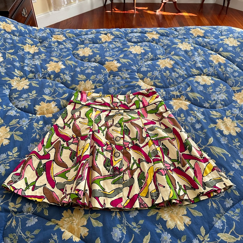 CLAUDE BROWN HIGH HEELS PUMPS A-LINE SKIRT SIZE 4